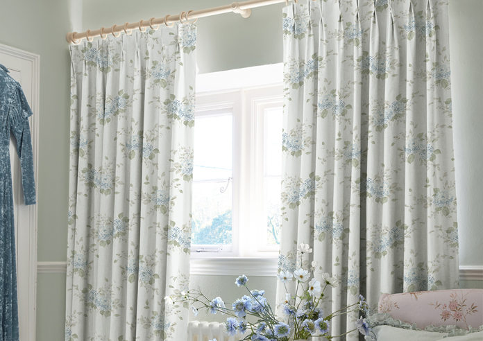 Shabby Chic by Rachel Ashwell Belle Hydrangea, Duck Egg - Made to Measure Curtains - Image 5